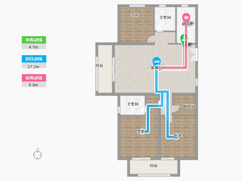 浙江省-杭州市-金西湘景苑-120.00-户型库-动静线