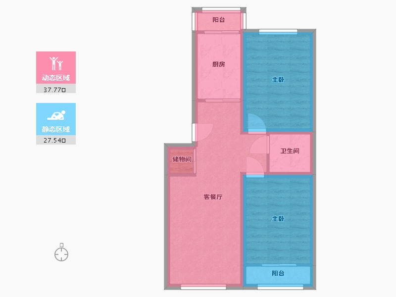 北京-北京市-建华北里-90.00-户型库-动静分区