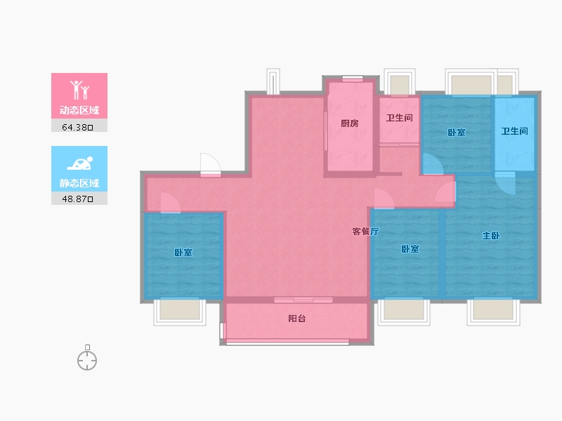 湖北省-襄阳市-碧桂园御玺-109.00-户型库-动静分区