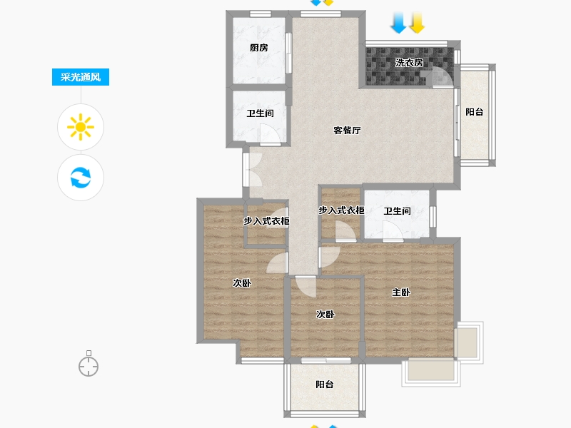 浙江省-杭州市-竹海水韵润泽园-110.40-户型库-采光通风