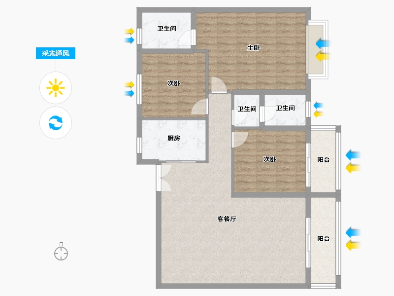 广西壮族自治区-河池市-兰郡华府-108.00-户型库-采光通风