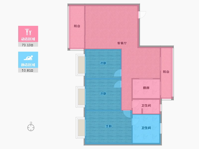 广东省-清远市-紫荆苑-116.64-户型库-动静分区