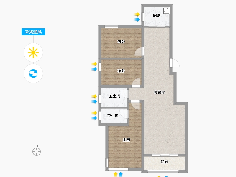 河北省-张家口市-剑桥春雨-99.00-户型库-采光通风