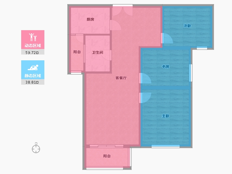 河南省-洛阳市-瑞江瀛洲花园-86.70-户型库-动静分区