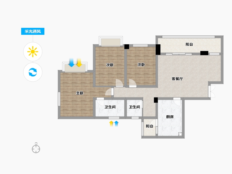 贵州省-黔南布依族苗族自治州-天玉华府-119.55-户型库-采光通风