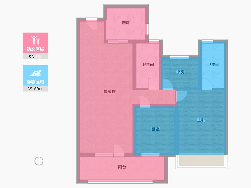 山东省-济宁市-济宁保利和光屿湖-83.00-户型库-动静分区