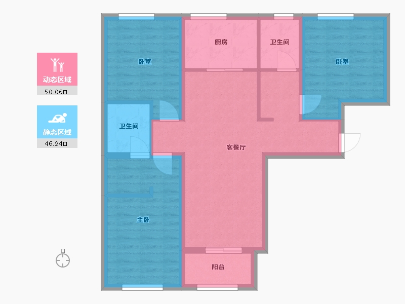 北京-北京市-科荟雅园-79.20-户型库-动静分区