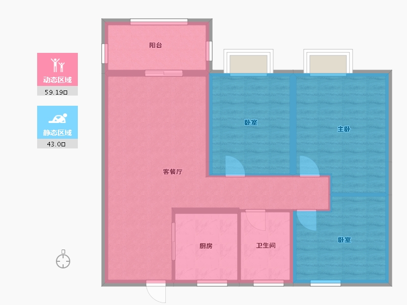 河南省-郑州市-华瑞紫金嘉苑-93.00-户型库-动静分区