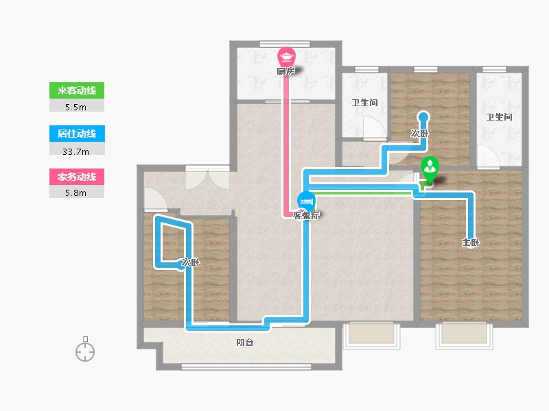 河北省-衡水市-泰达铂瑞府-128.00-户型库-动静线