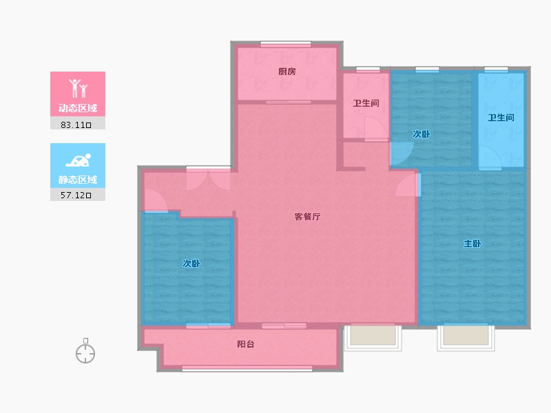 河北省-衡水市-泰达铂瑞府-128.00-户型库-动静分区