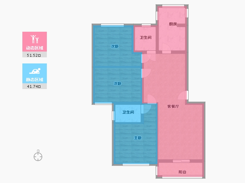 北京-北京市-菊源里小区-82.90-户型库-动静分区