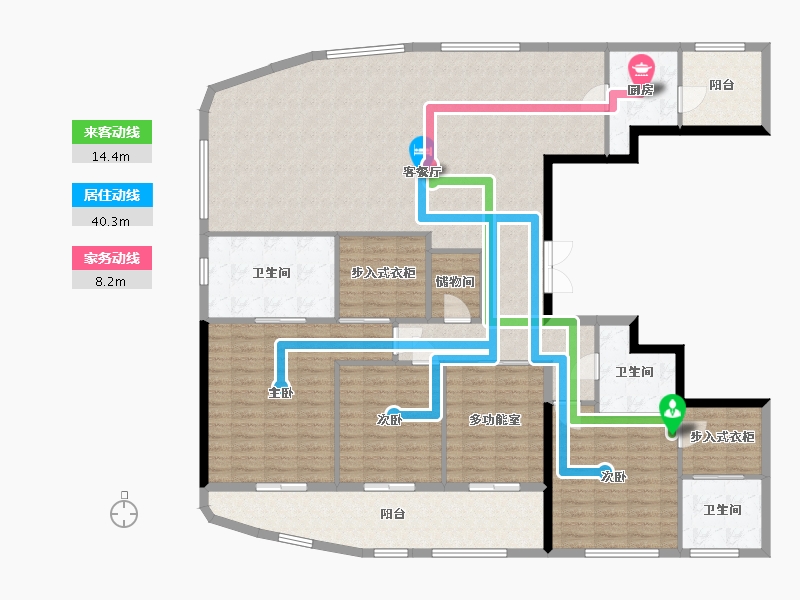 湖南省-长沙市-北辰三角洲-180.00-户型库-动静线