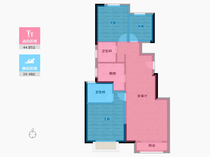 北京-北京市-中骏云景台-72.80-户型库-动静分区