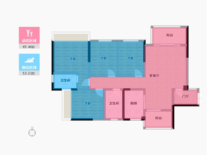 四川省-绵阳市-龙州府-120.00-户型库-动静分区