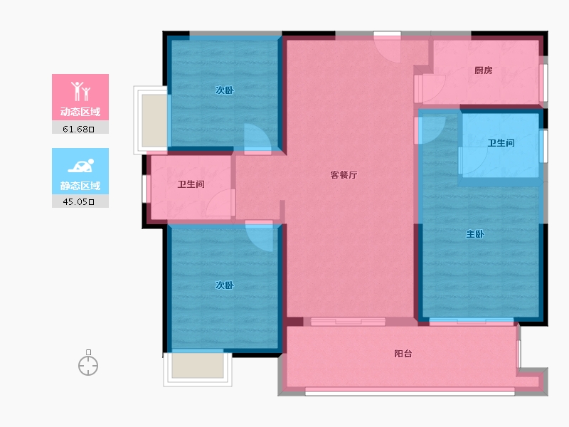 广西壮族自治区-钦州市-宁越东园-97.50-户型库-动静分区