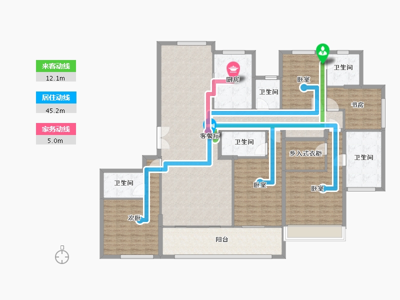 浙江省-杭州市-江河鸣翠-184.00-户型库-动静线