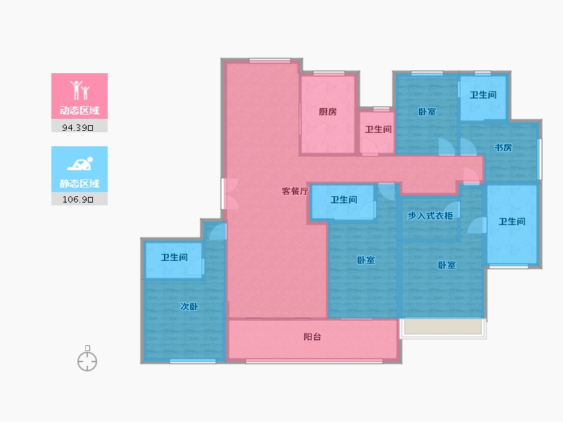 浙江省-杭州市-江河鸣翠-184.00-户型库-动静分区