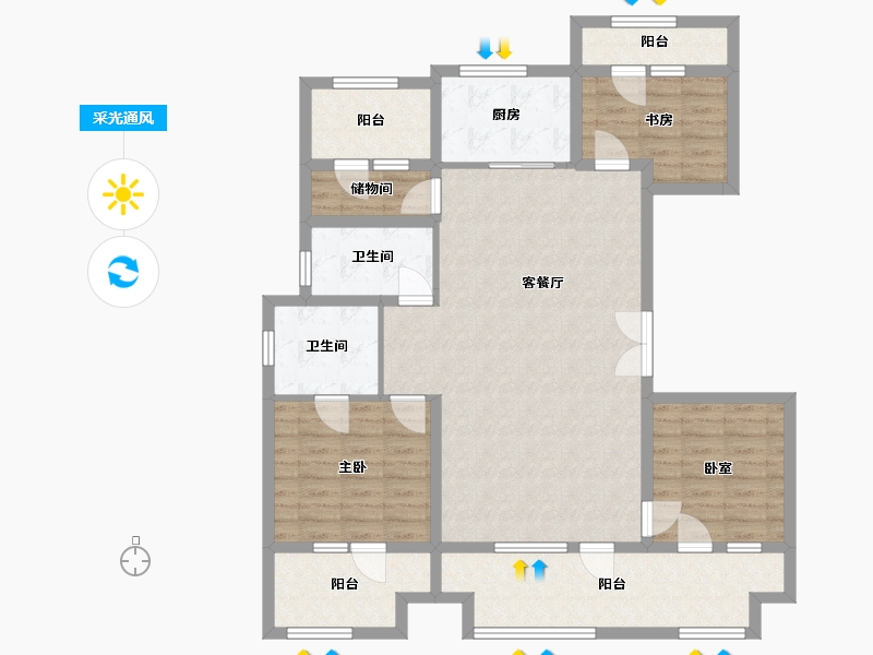 山东省-济宁市-立国大顺花园-110.40-户型库-采光通风