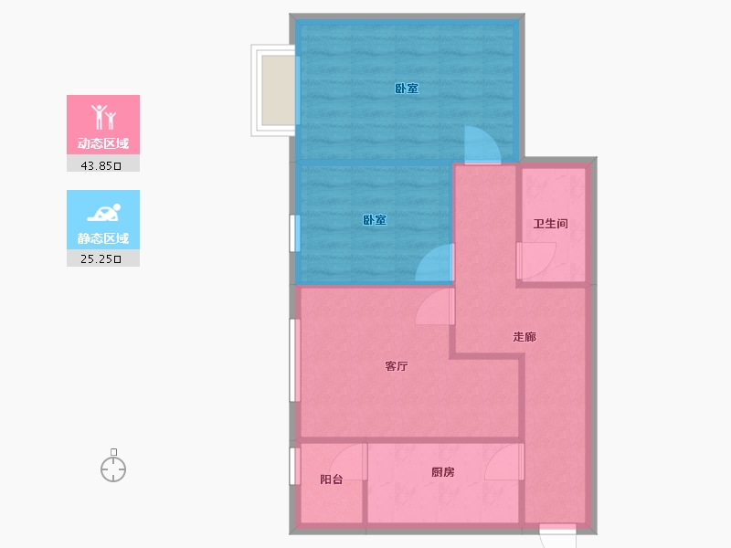 北京-北京市-富力阳光美园-62.31-户型库-动静分区