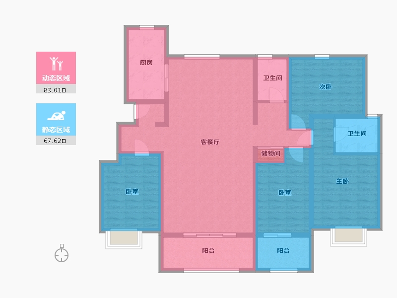 山东省-济宁市-雍华苑-132.00-户型库-动静分区