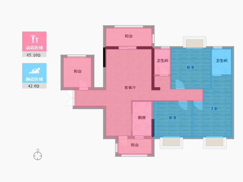 广西壮族自治区-南宁市-邕熙华府-96.00-户型库-动静分区