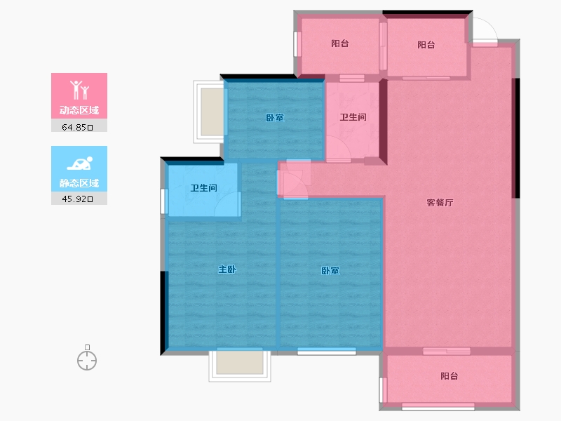 广西壮族自治区-南宁市-锦绣小区-105.00-户型库-动静分区