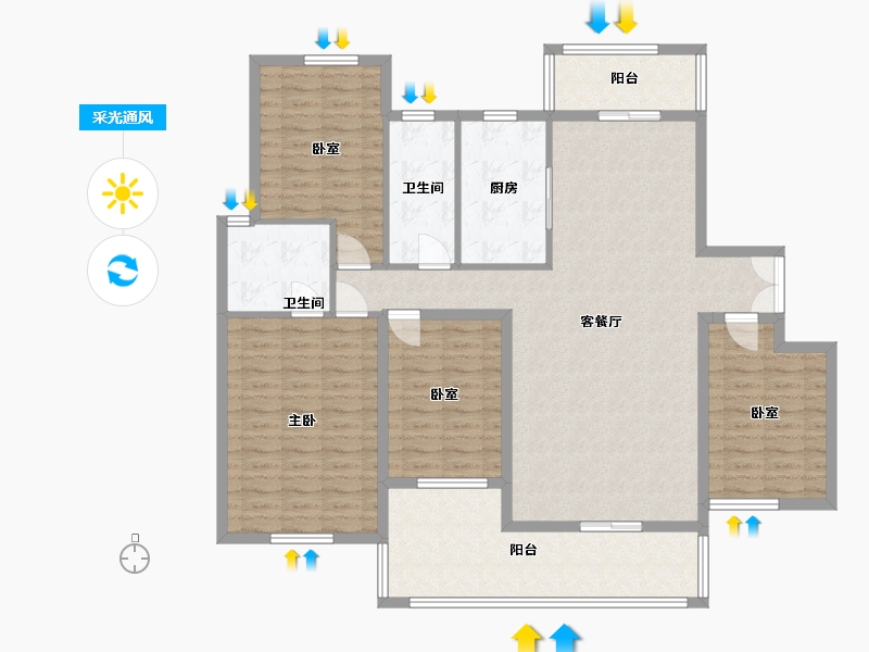 湖南省-邵阳市-东升桐江水岸-143.20-户型库-采光通风