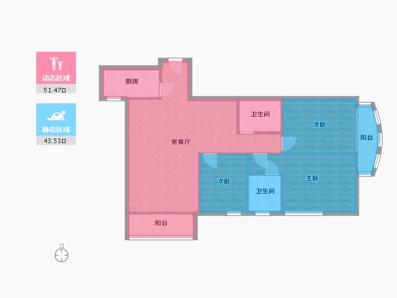 广东省-广州市-德兴苑-88.80-户型库-动静分区