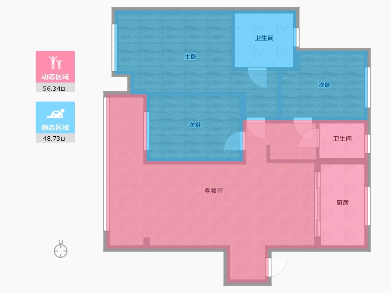 江苏省-镇江市-昌建融创观澜公馆-108.00-户型库-动静分区