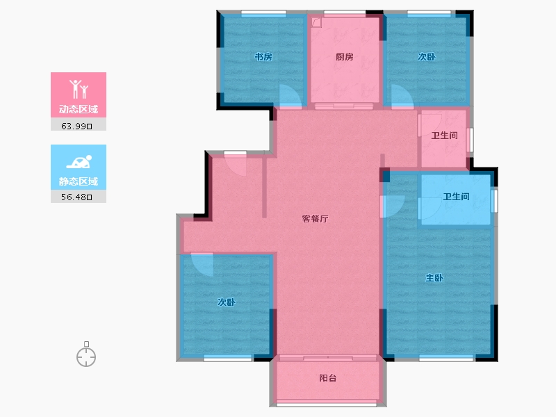 安徽省-阜阳市-泓诚学府-108.00-户型库-动静分区