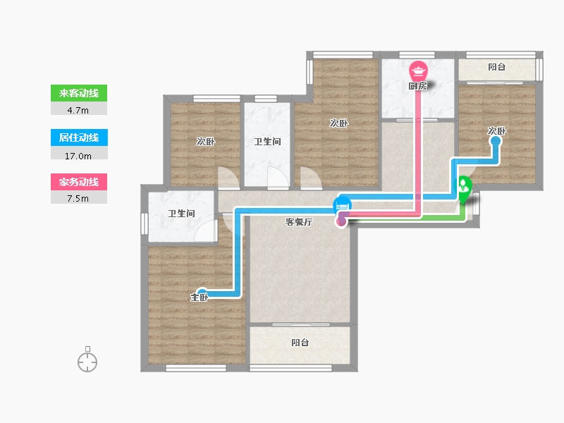 湖北省-武汉市-十里景秀社区-96.80-户型库-动静线