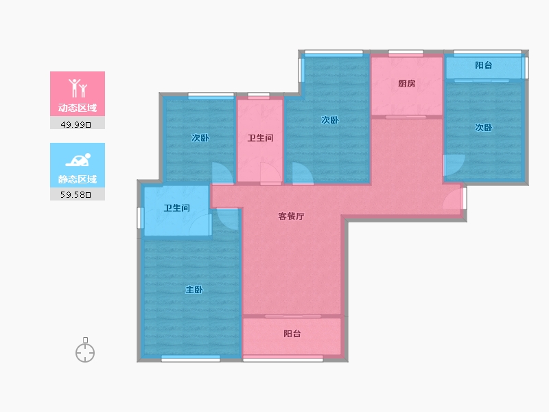 湖北省-武汉市-十里景秀社区-96.80-户型库-动静分区