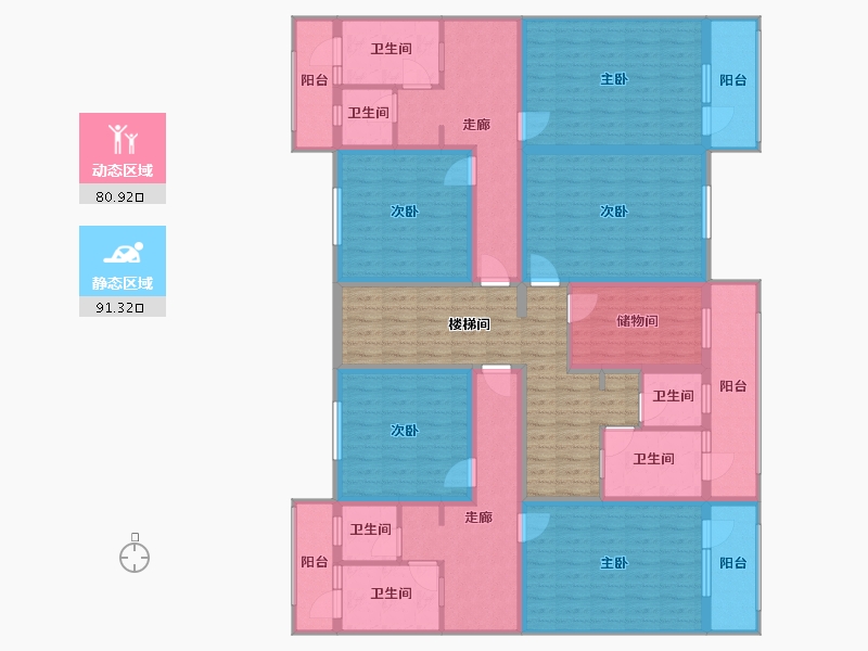 内蒙古自治区-包头市-花园小区-68.00-户型库-动静分区