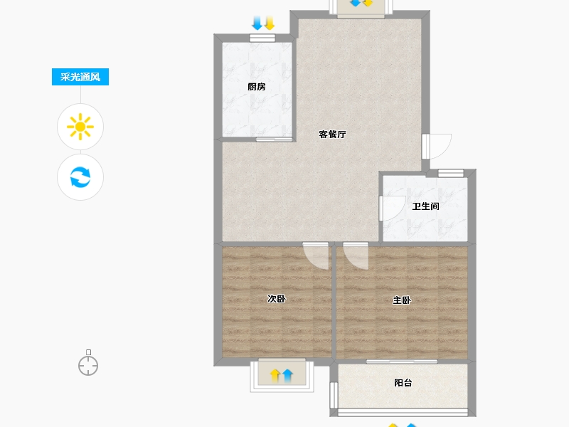 陕西省-西安市-雅荷智能家园-80.50-户型库-采光通风