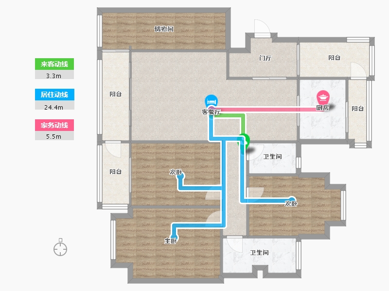 四川省-成都市-卓锦城-二期-103.00-户型库-动静线