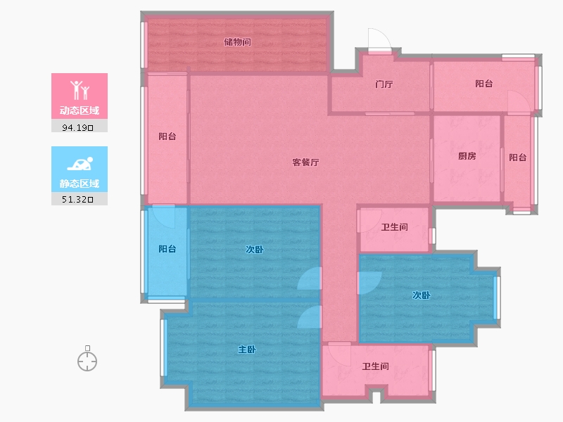 四川省-成都市-卓锦城-二期-103.00-户型库-动静分区