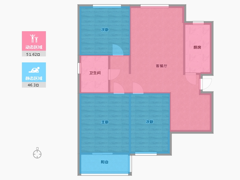 山西省-太原市-太铁胜利小区-94.40-户型库-动静分区