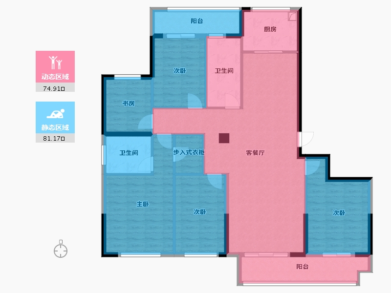 浙江省-温州市-富悦上庭-141.29-户型库-动静分区