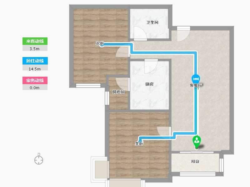 天津-天津市-家兴里-71.00-户型库-动静线