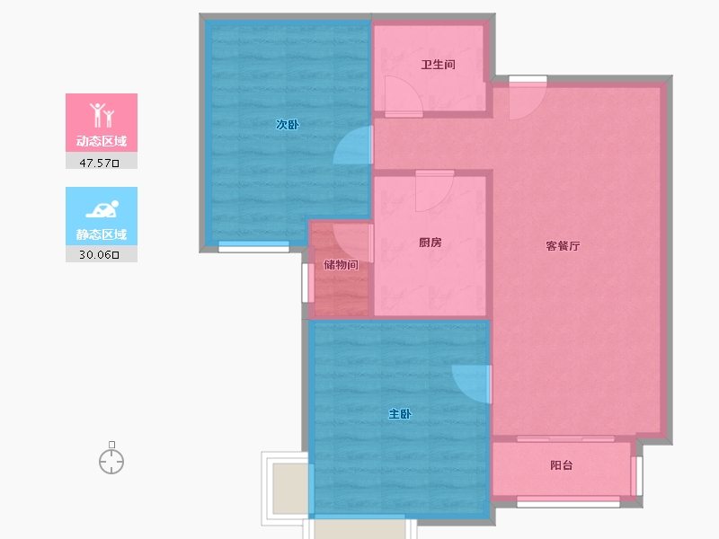 天津-天津市-家兴里-71.00-户型库-动静分区