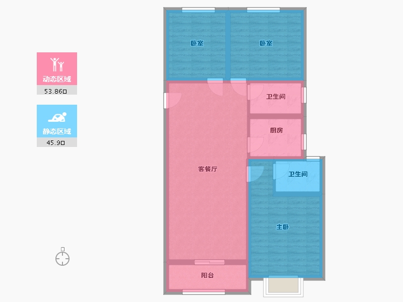 河南省-开封市-幸福里-108.75-户型库-动静分区