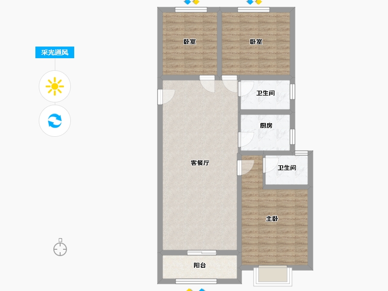 河南省-开封市-幸福里-108.75-户型库-采光通风