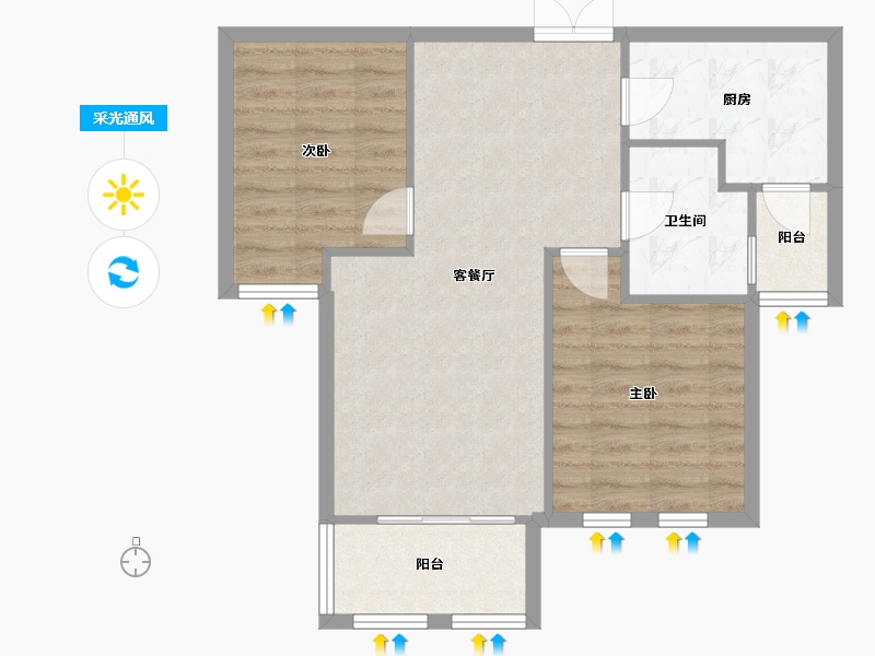 河南省-郑州市-海马公园5期-67.00-户型库-采光通风