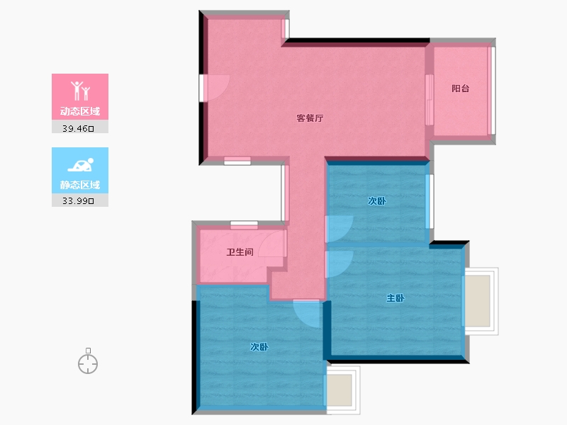 福建省-三明市-中央佳园-85.60-户型库-动静分区