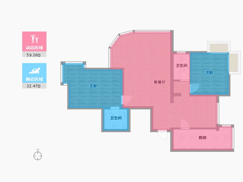 北京-北京市-城南嘉园-83.20-户型库-动静分区