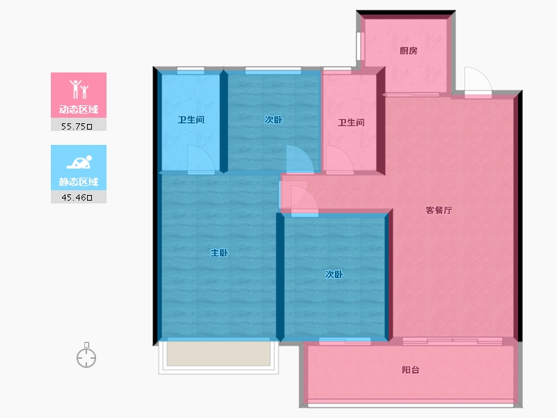 河南省-平顶山市-银基誉府-91.20-户型库-动静分区