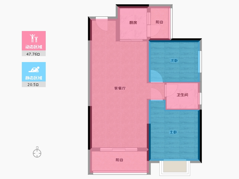 湖南省-郴州市-凤凰名邸-63.20-户型库-动静分区