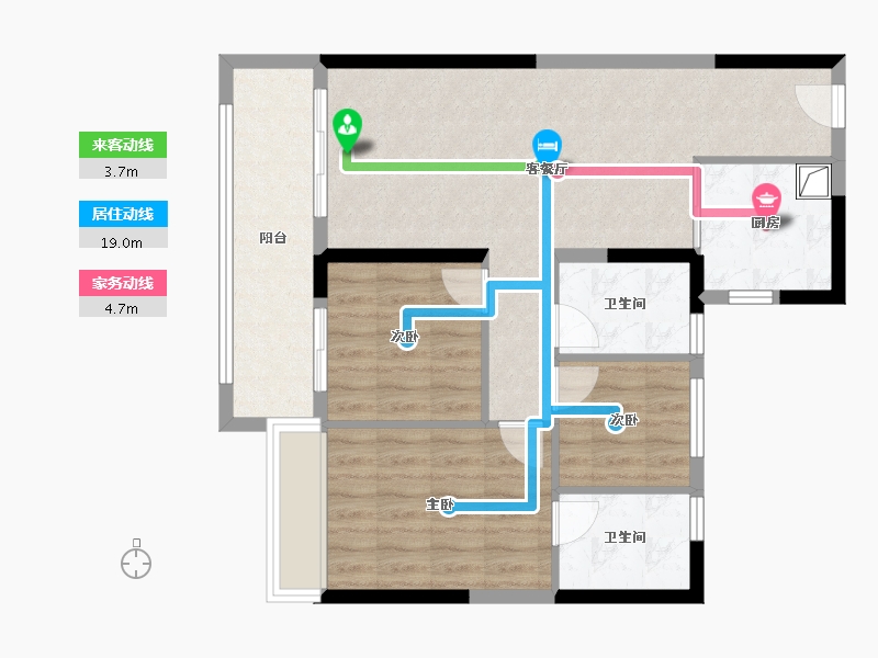 青海省-西宁市-西宁碧桂园珑悦天宸-93.60-户型库-动静线