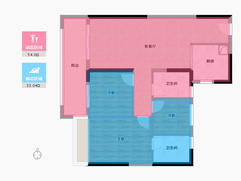 青海省-西宁市-西宁碧桂园珑悦天宸-93.60-户型库-动静分区