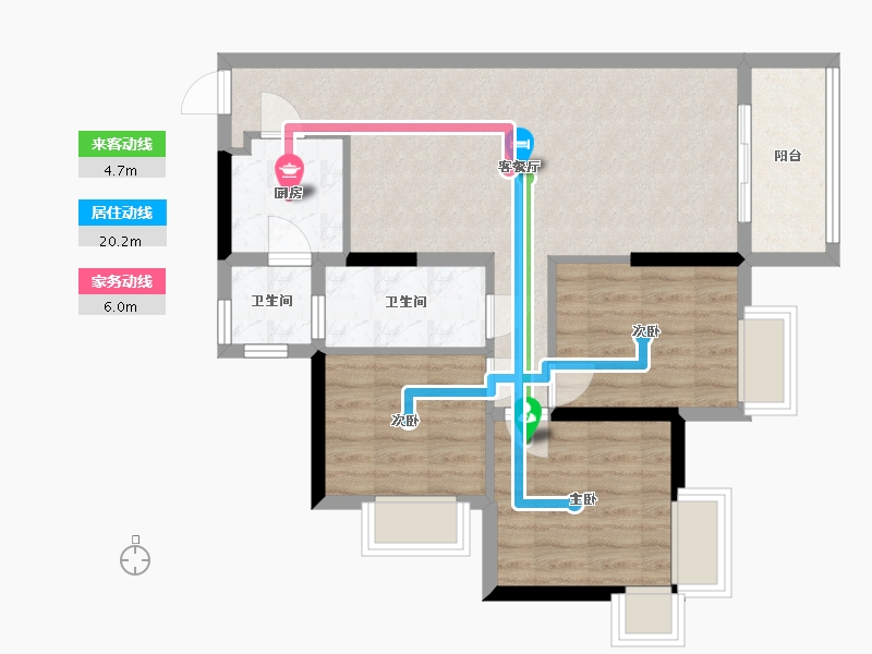 广东省-东莞市-新世纪颐龙湾-77.28-户型库-动静线